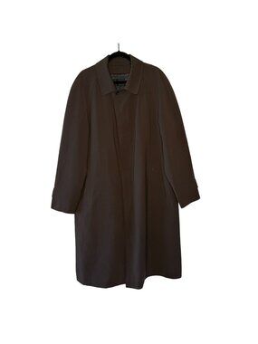 Sanyo Mens Brown Overcoat Balmacaan Coat R42 Long Trench Lined Brown